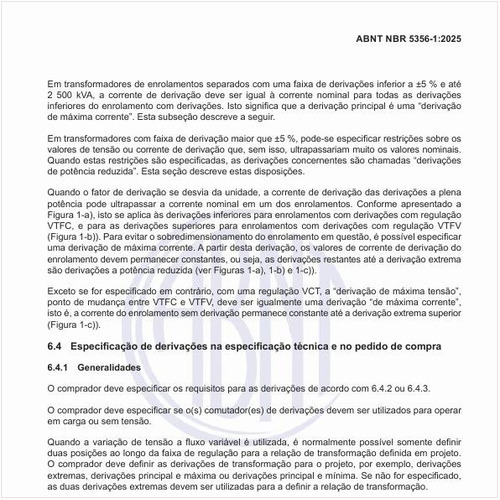 Qual é a especificação de derivações na especificação técnica e no pedido de compra?