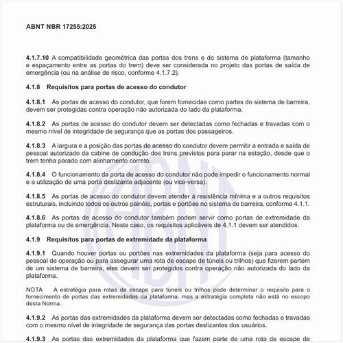 Quais são os requisitos para portas de acesso do condutor?