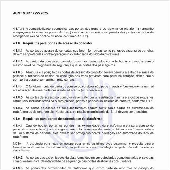 Quais são os requisitos para portas de acesso do condutor?