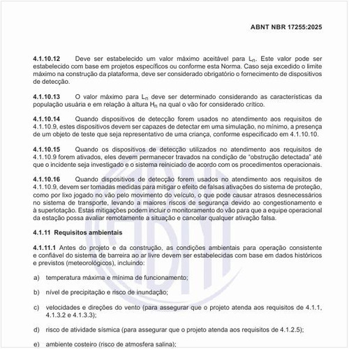 Quais devem ser os requisitos ambientais?