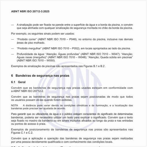 Qual deve ser a conformidade das bandeiras de segurança nas praias?