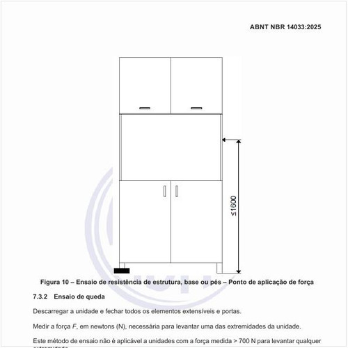 Qual deve ser o procedimento para o ensaio de queda?