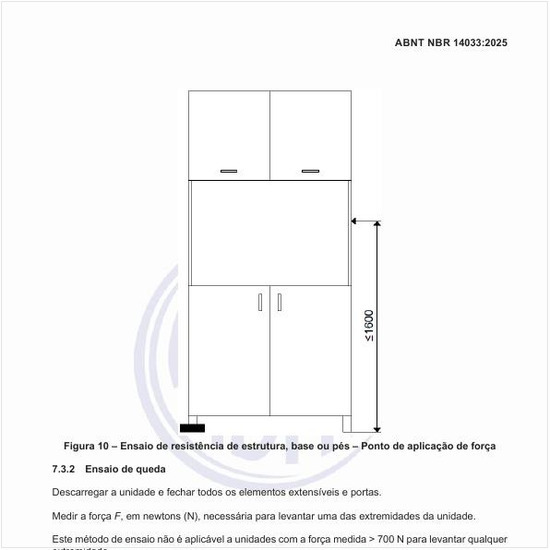 Qual deve ser o procedimento para o ensaio de queda?