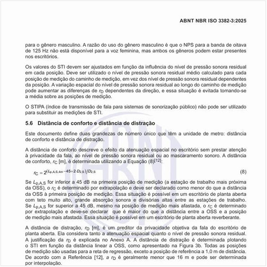 O que representa a distância de conforto e distância de distração?