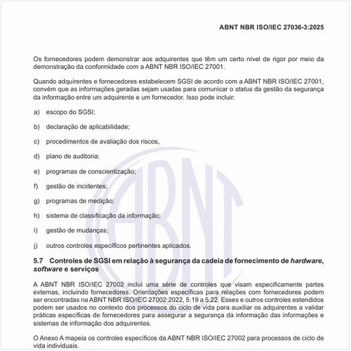 Quais são os controles de SGSI em relação à segurança da cadeia de fornecimento de hardware, software e serviços?