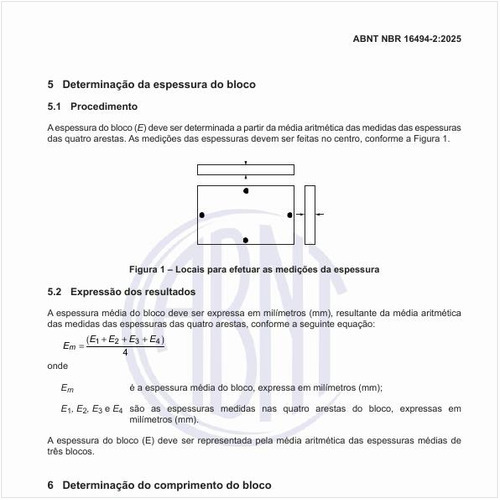 Como realizar a determinação da espessura do bloco?