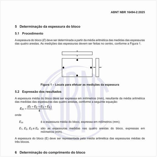 Como realizar a determinação da espessura do bloco?
