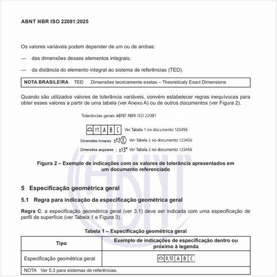 O que é uma especificação geométrica geral?