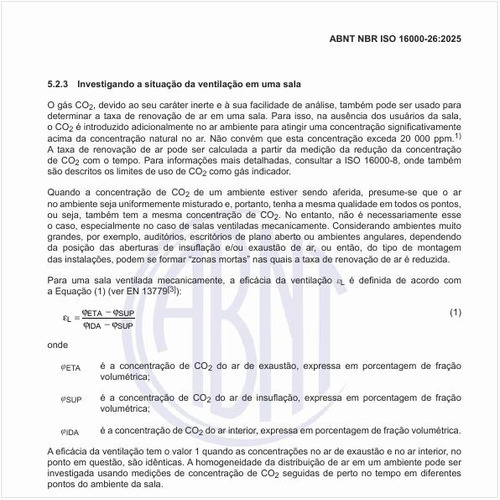 Como definir em uma sala ventilada mecanicamente a eficácia da ventilação?