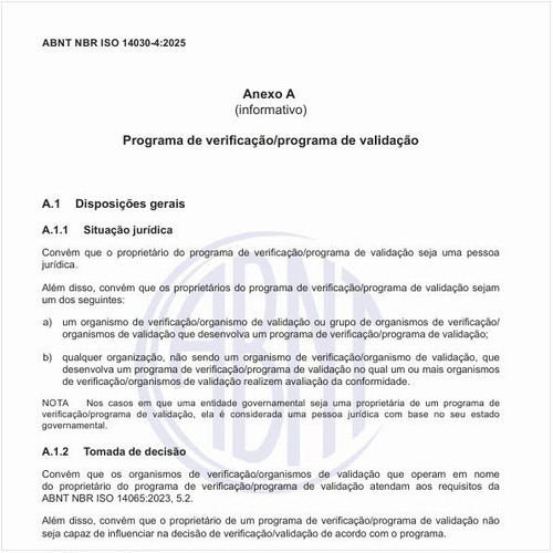 Quais são as disposições gerais de um programa de verificação/programa de validação?