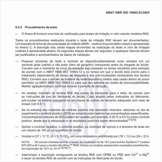 Qual deve ser o procedimento de teste?