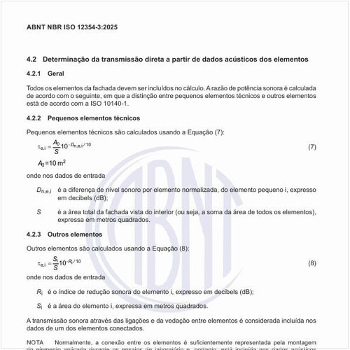 Como fazer a determinação da transmissão direta a partir de dados acústicos dos elementos?