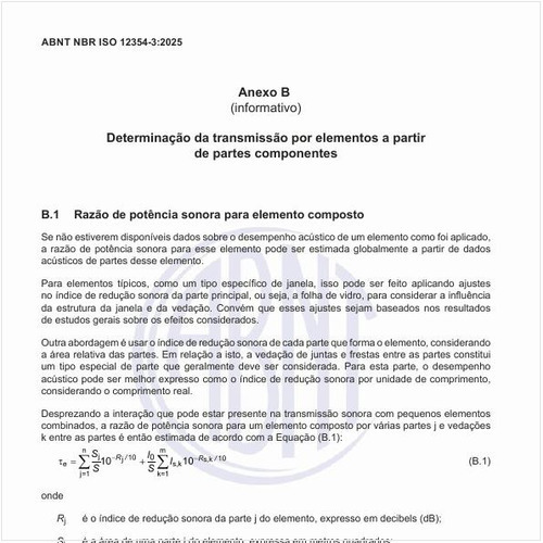 O que é a razão de potência sonora para elemento composto?