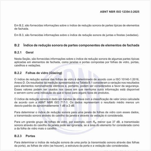 Quais são os exemplos do índice de redução sonora de folhas de vidro?