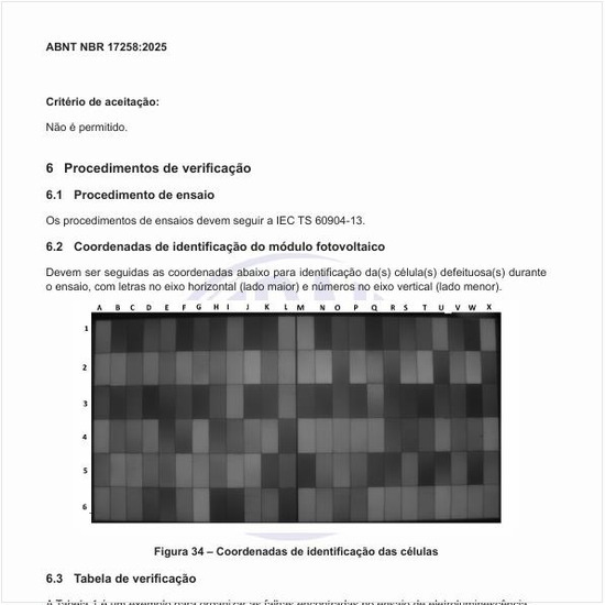 Como realizar a verificação das coordenadas de identificação do módulo fotovoltaico?