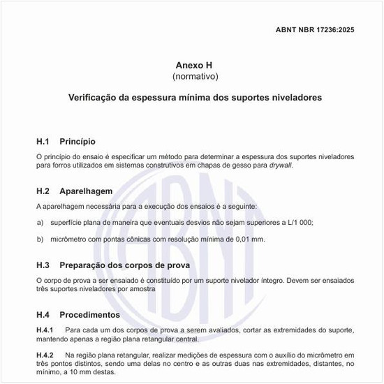 Como realizar a verificação da espessura mínima dos suportes niveladores?