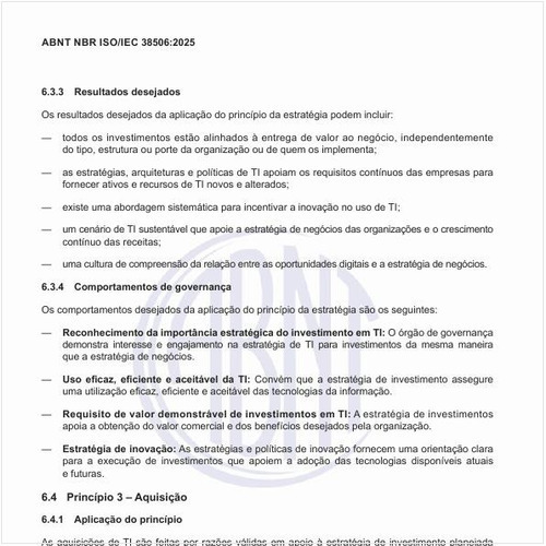 Quais são os comportamentos desejados da aplicação do princípio da estratégia?