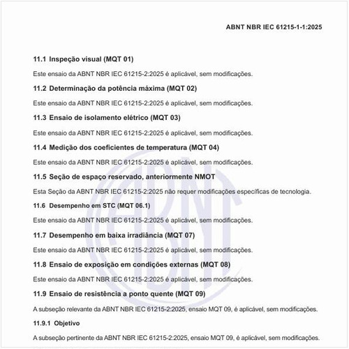 Onde encontrar a descrição das medições finais?