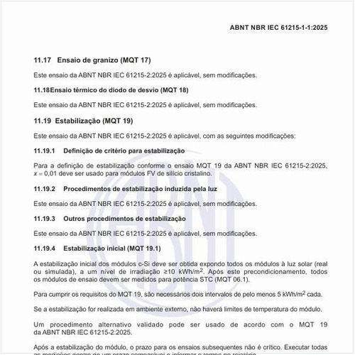 O que é a estabilização inicial (MQT 19.1)?