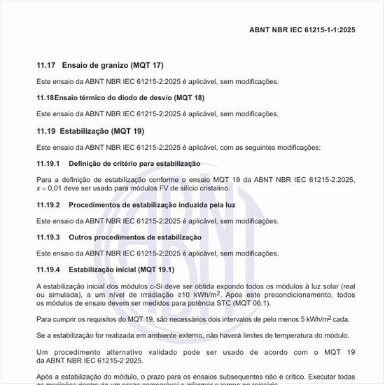 O que é a estabilização inicial (MQT 19.1)?