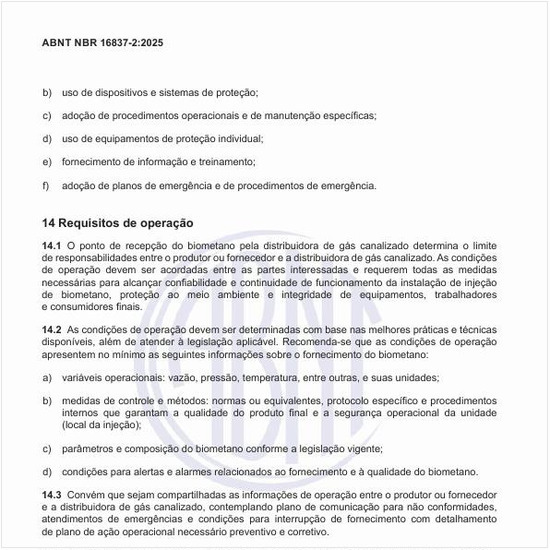 Quais são os requisitos de operação?