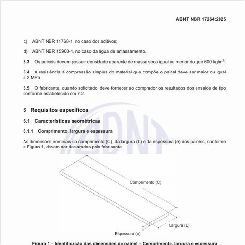 Como realizar a identificação das dimensões do painel, comprimento, largura e espessura?