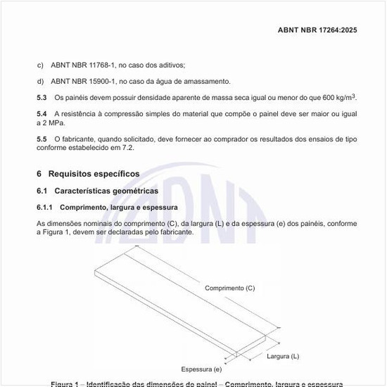 Como realizar a identificação das dimensões do painel, comprimento, largura e espessura?