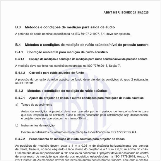 Qual é o procedimento de medição de ruído acústico?