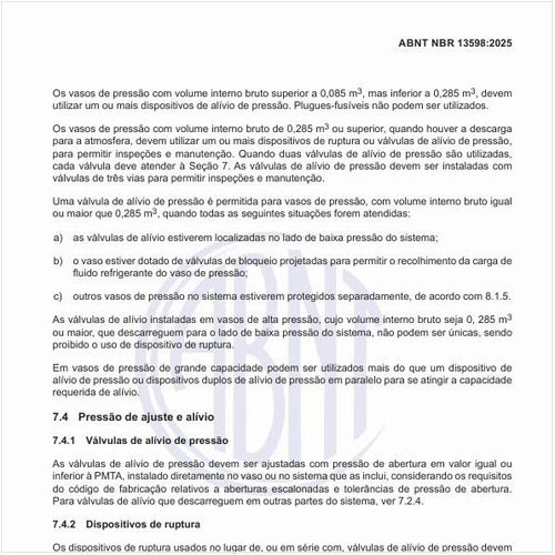 O que fazer em relação à pressão de ajuste e alívio?