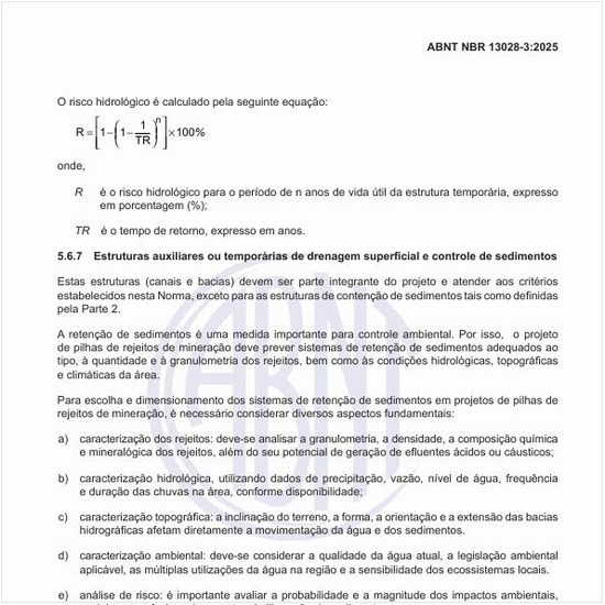 Como deve ser calculado o risco hidrológico?
