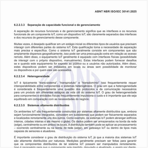 Como deve ser a separação de capacidade funcional e de gerenciamento?