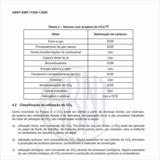 Quais são os setores com projetos de CCU?