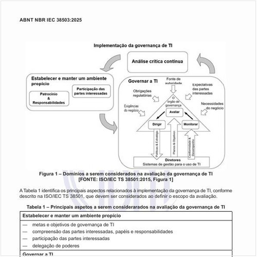 Quais são os domínios a serem considerados na avaliação da governança de TI?