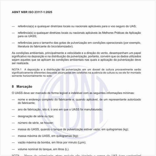 Qual deve ser a marcação dos equipamentos?