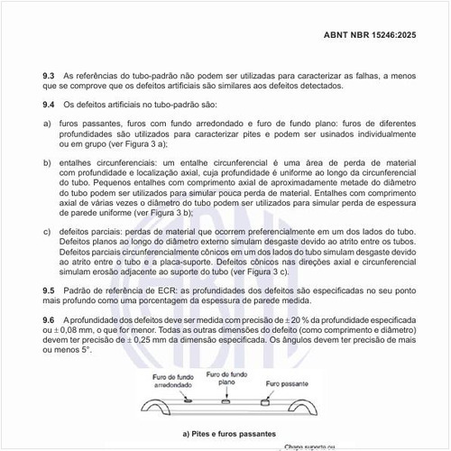 Quais são as descontinuidades artificialmente utilizadas no padrão de referência de caracterização de descontinuidades?
