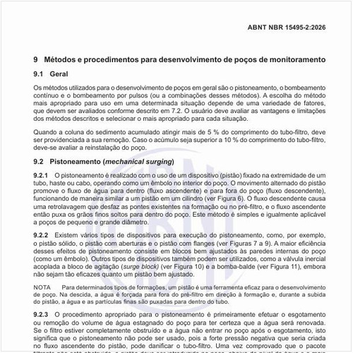 Como é o pistoneamento (mechanical surging) dos poços?