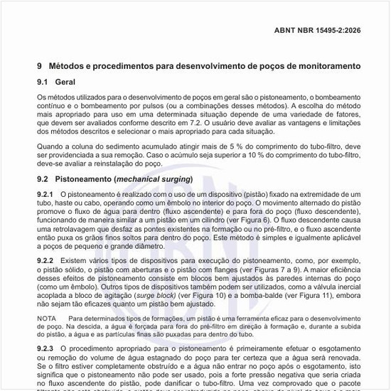 Como é o pistoneamento (mechanical surging) dos poços?