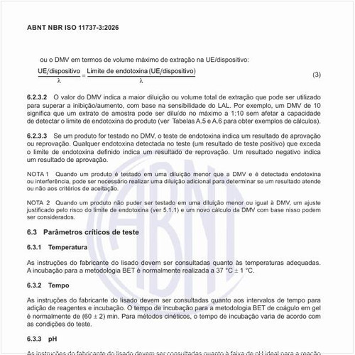 Quais são os parâmetros críticos de teste?