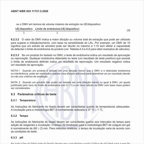 Quais são os parâmetros críticos de teste?