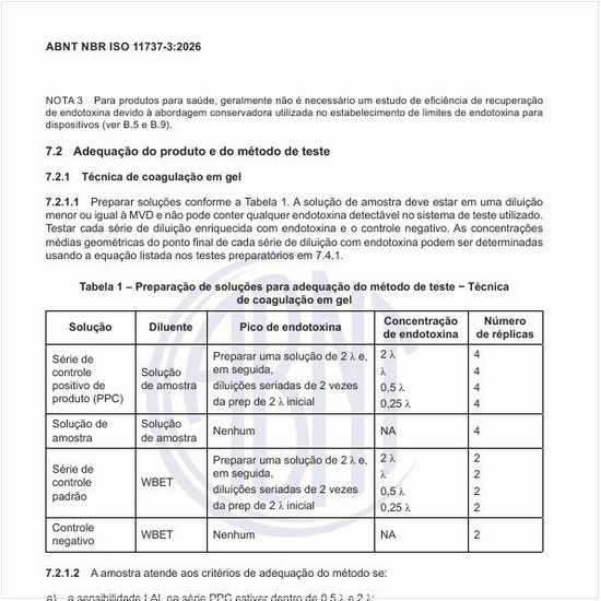 Como realizar a preparação de soluções para adequação do método de teste ou a técnica de coagulação em gel?