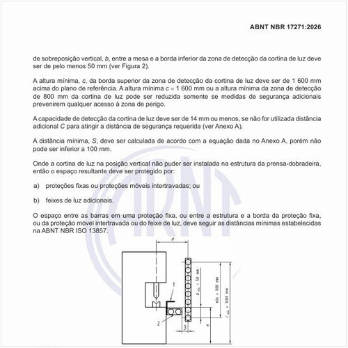 Qual é a configuração da cortina de luz na posição vertical?