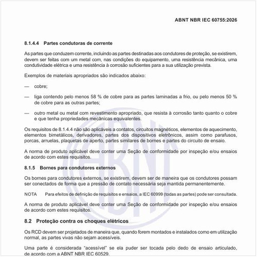 Como deve ser feita a proteção contra os choques elétricos?
