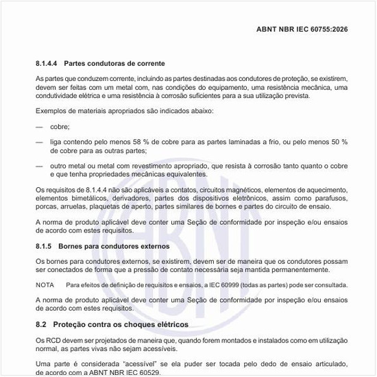 Como deve ser feita a proteção contra os choques elétricos?