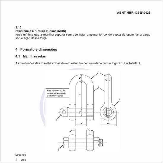Quais são as dimensões das manilhas retas?