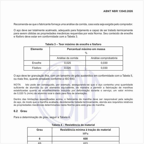 Qual deve ser o teor máximo de enxofre e fósforo?