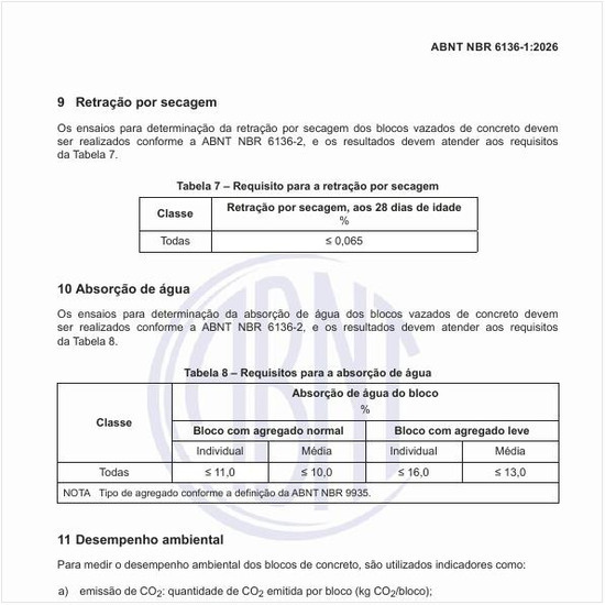 Quais são os requisitos para a absorção de água?