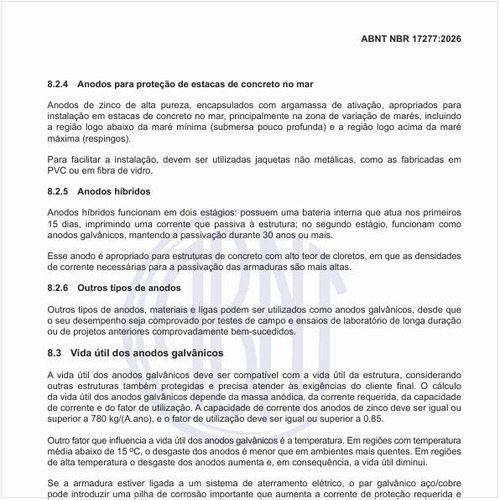 Qual é a vida útil dos anodos galvânicos?