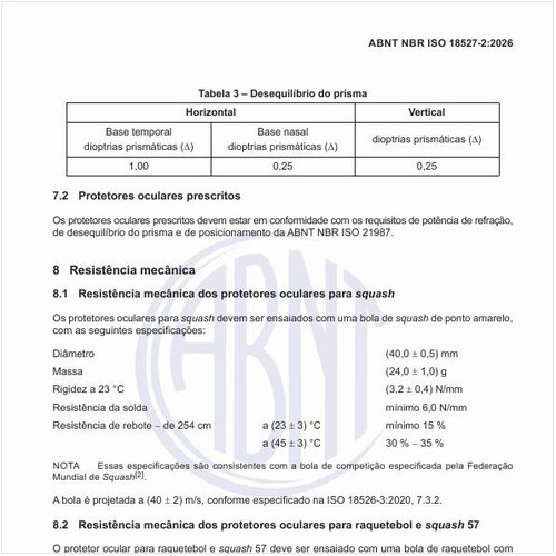 Qual deve ser a resistência mecânica dos produtos?