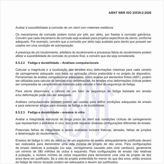 Como avaliar a fadiga e a durabilidade em ensaios in vitro?