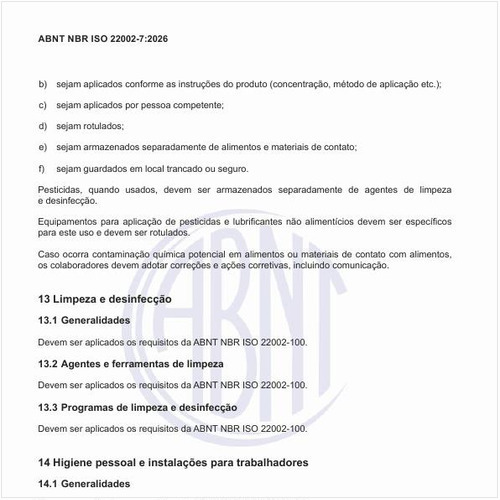 O que deve ser aplicado em relação à higiene pessoal e instalações para trabalhadores?